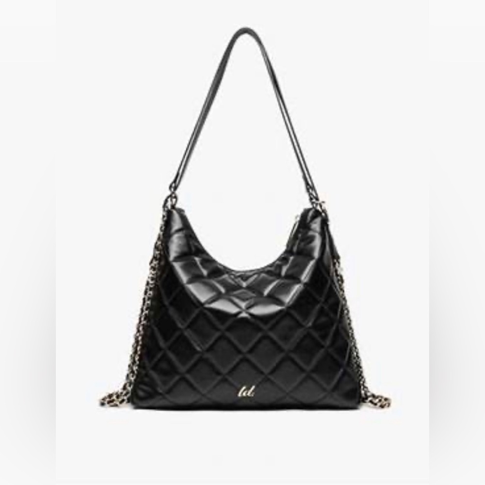 NWT Like Dreams Quilted Dual Shoulder Handbag - Black